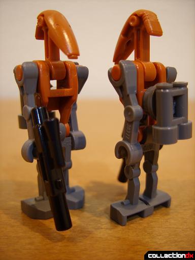 Droid Tri-Fighter (two Rocket Battle Droid minifigs, posed front and back)