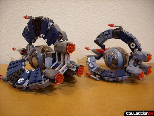 Droid Tri-Fighters- new version (L) and original version (R) (back)