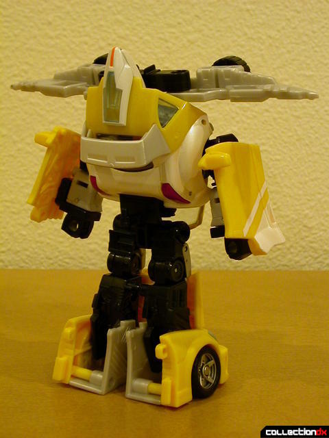 Autobot Bumblebee- robot mode, with Wave Crusher attached (back)