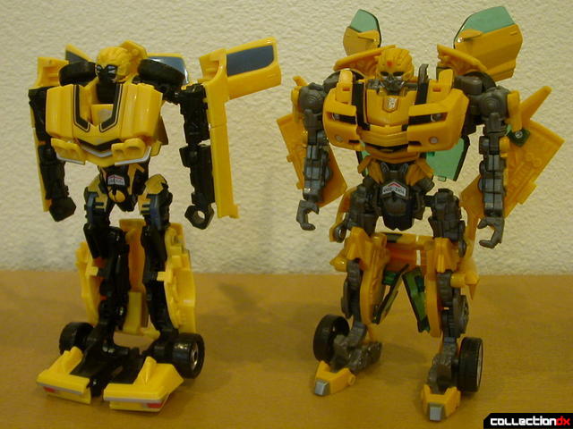 front view- Classic Camaro (left) and Battle Scenes Bumblebee (right)