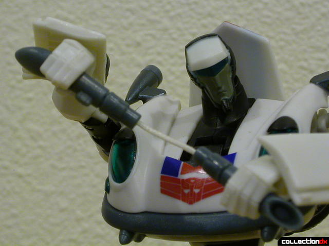 Autobot Jazz- robot mode posed with single nunchaku